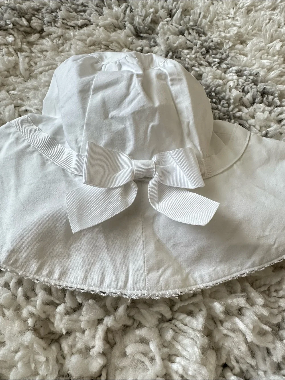 Janie and Jack baby summer hat white 3-6 months
